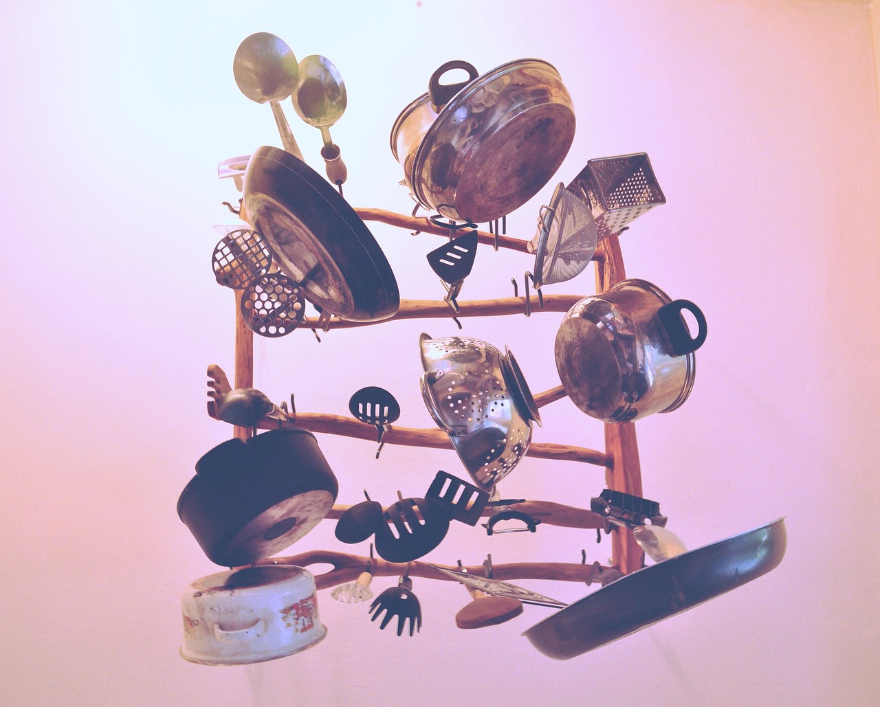kitchenware, cookware, ladle, pan, colander, wooden, spoon, cookware, cookware, cookware, cookware, cookware, colander