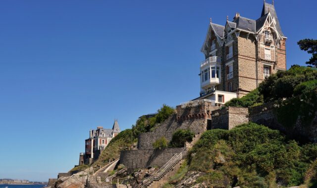 villa, seaside, side, luxury, building, dinard, city, tip of the malouine, emerald coast, brittany