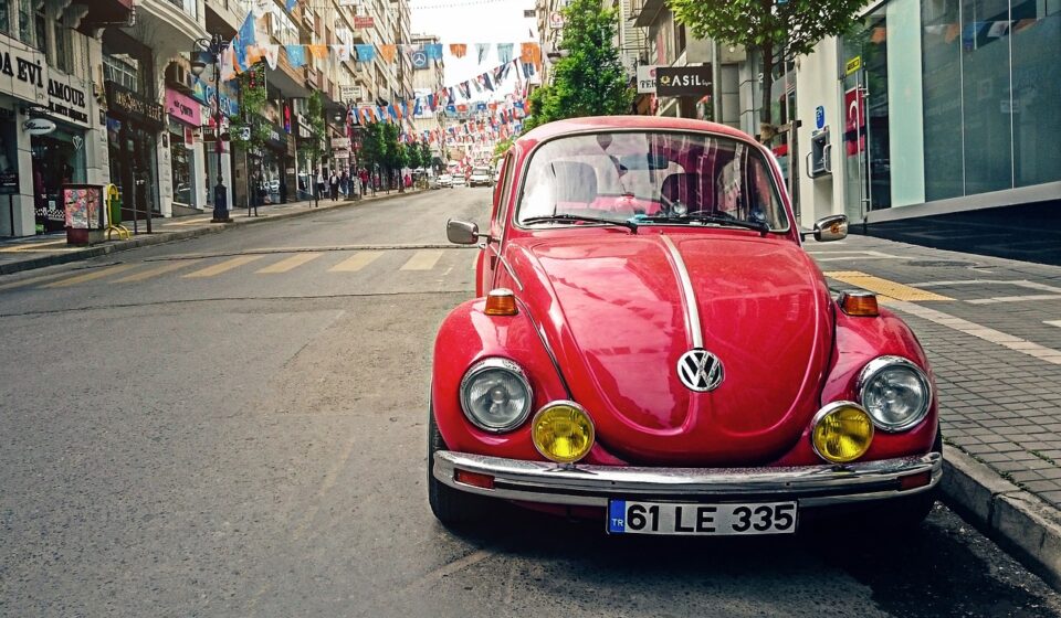automotive, volkswagen beetle, car, city, classic, classic car, old car, pavement, red car, parked car, road, car wallpapers, sidewalk, street, vehicle, city street, vintage, volkswagen, vw beetle
