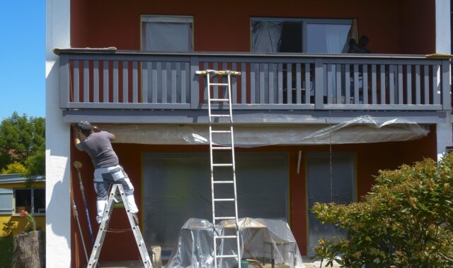 painter, house, foil, covered, ladder, painting, painter, painter, painter, painter, painter, ladder, ladder, ladder, ladder